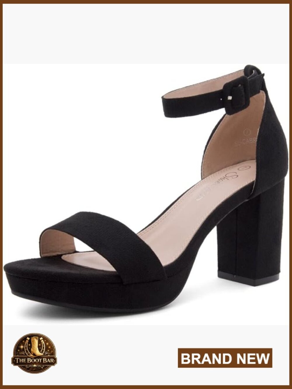 3.75" Chunky Block Heeled Sandals with Ankle Strap Open Toe Strappy High Heels